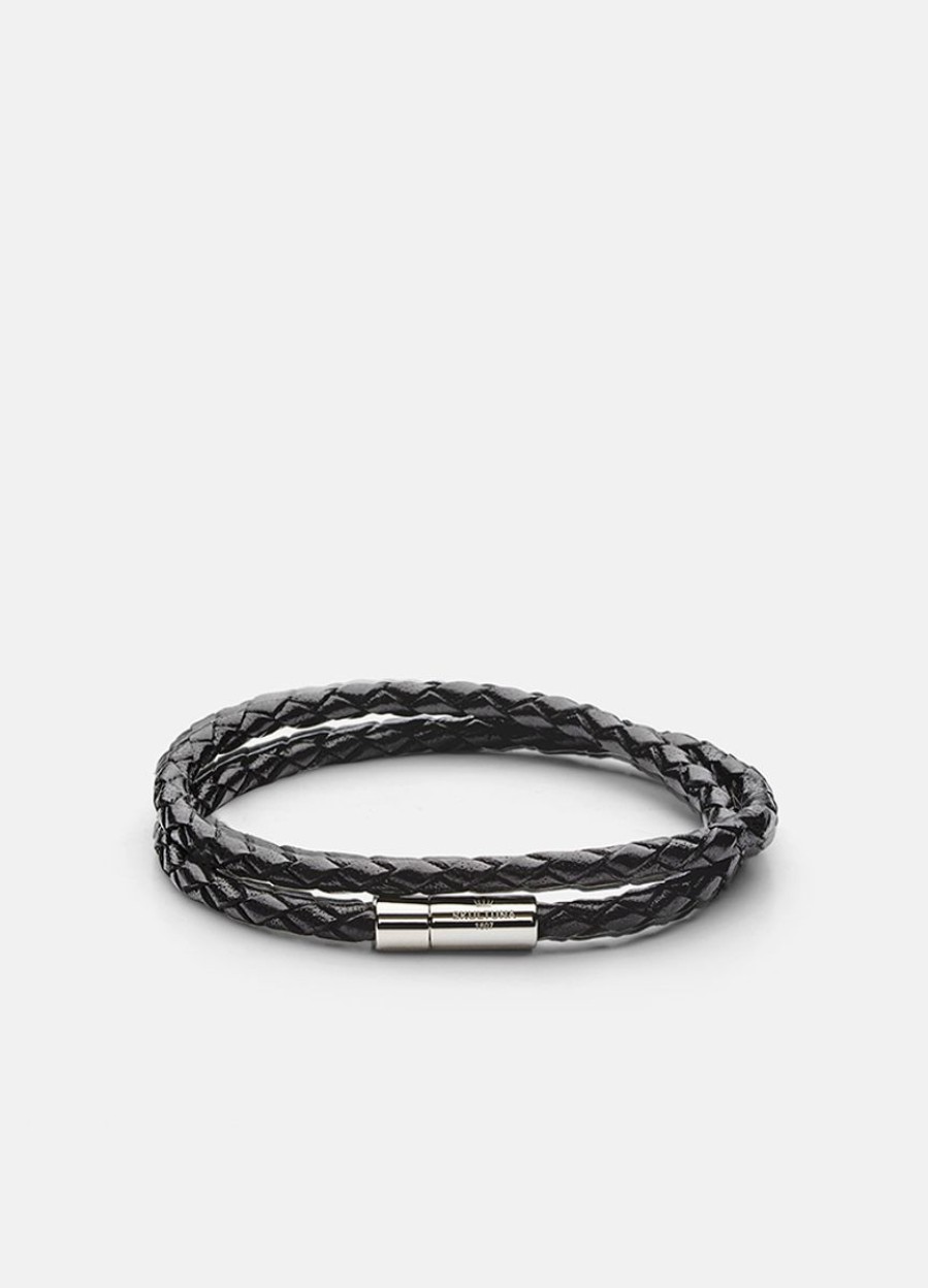 For Honom Skultuna 1607 | Leather Bracelet Thin - Black