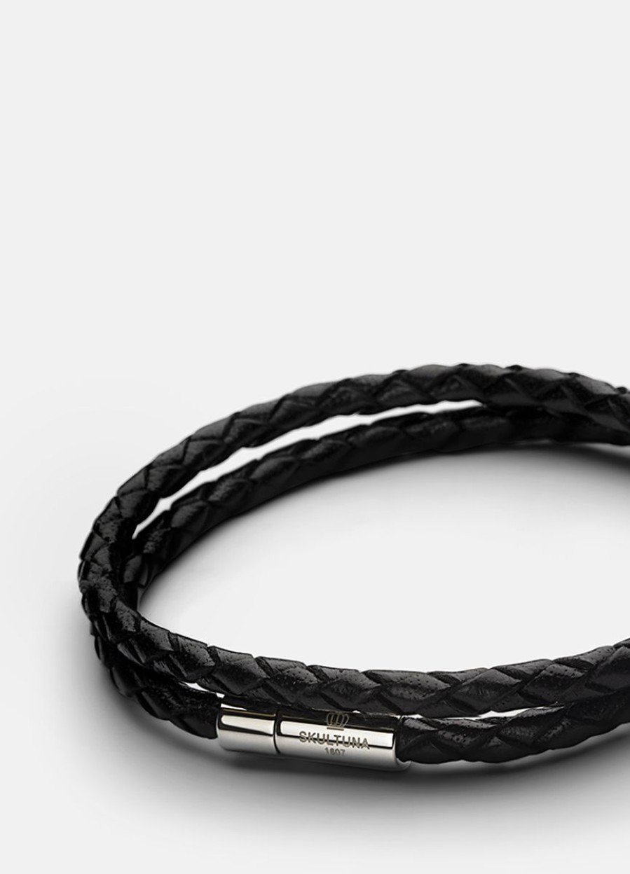 For Honom Skultuna 1607 | Leather Bracelet Thin - Black