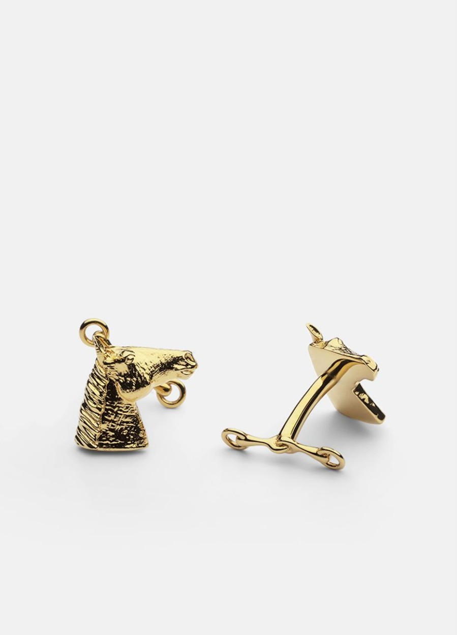 For Honom Skultuna 1607 | Gtg Horse Cufflink - Gold Plated