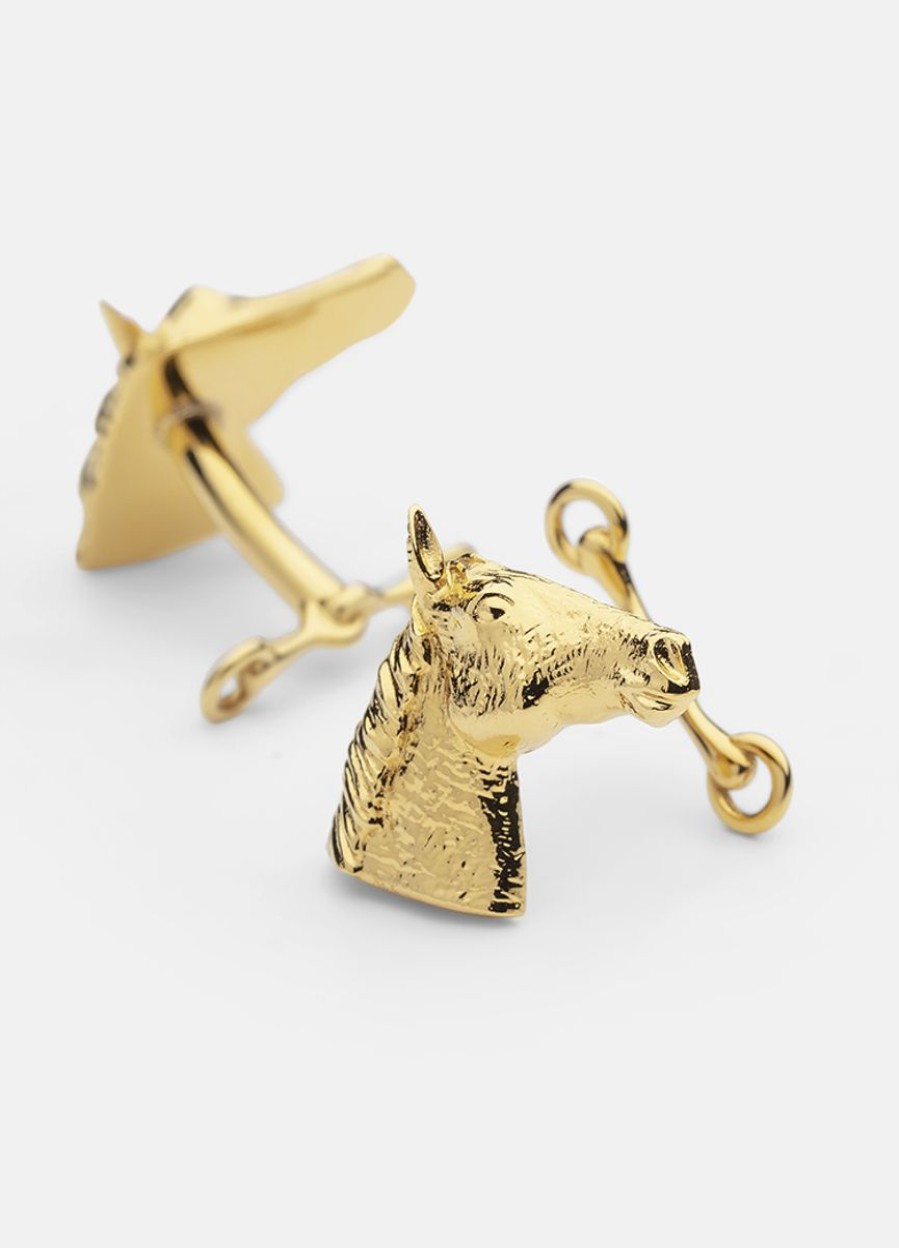 For Honom Skultuna 1607 | Gtg Horse Cufflink - Gold Plated