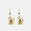 For Henne Skultuna 1607 | Moomin Alphabet Earring - Gold Plated - D