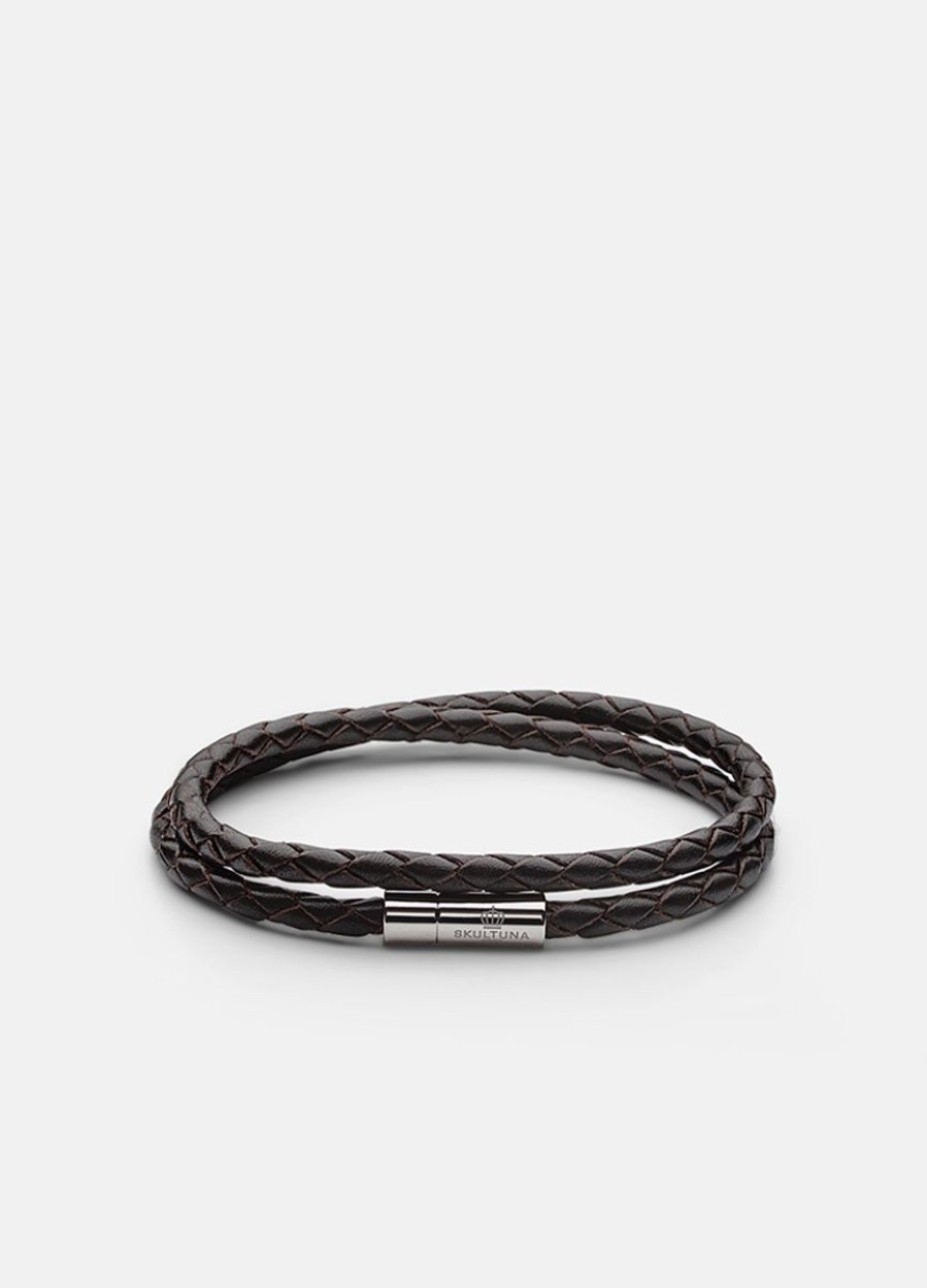 For Honom Skultuna 1607 | Leather Bracelet Thin - Dark Brown