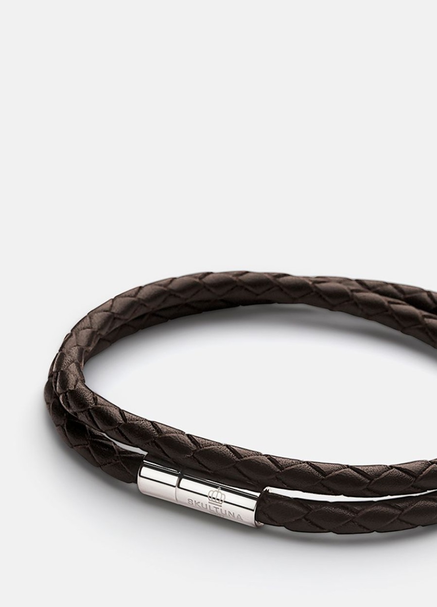 For Honom Skultuna 1607 | Leather Bracelet Thin - Dark Brown