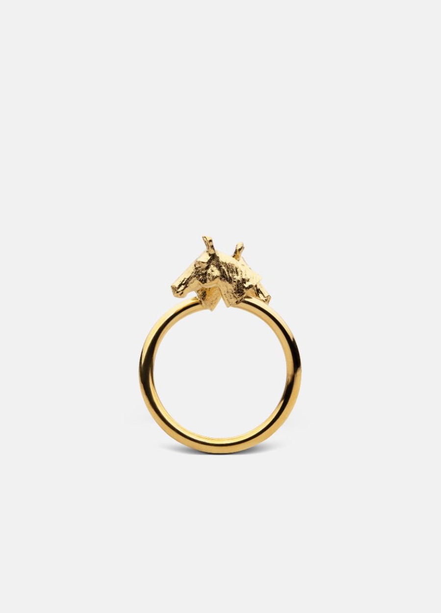 For Henne Skultuna 1607 | Gtg Horse Ring - Gold Plated