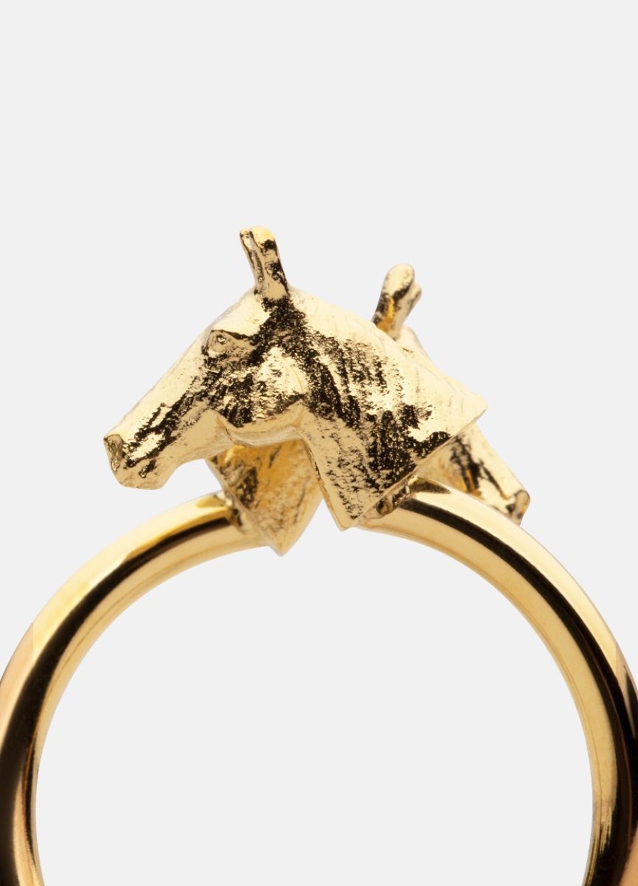 For Henne Skultuna 1607 | Gtg Horse Ring - Gold Plated