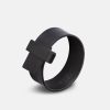 For Henne Skultuna 1607 | Clasp Leather Bracelet Thin Black - Black